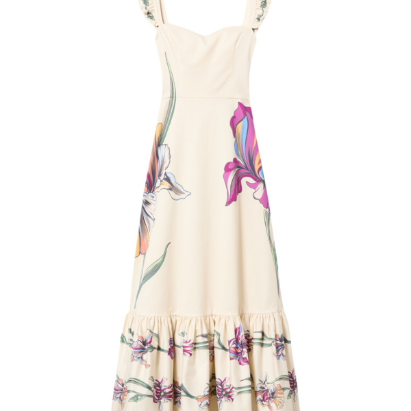 La DoubleJ Roy Dress Medallion Placée Black in Silk Twill - Dresses - Milanese Maximalist Fashion at Coveti
