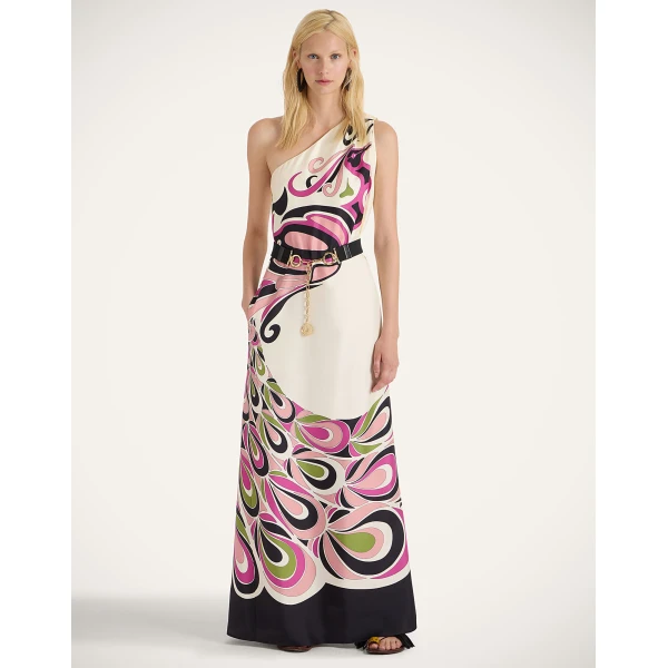 La DoubleJ Roy Dress Phoenix Placée Pink in Silk Twill - Dresses - Milanese Maximalist Fashion at Coveti