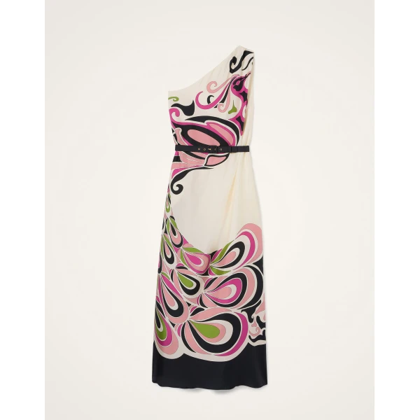 La DoubleJ Roy Dress Phoenix Placée Pink in Silk Twill - Dresses - Milanese Maximalist Fashion at Coveti