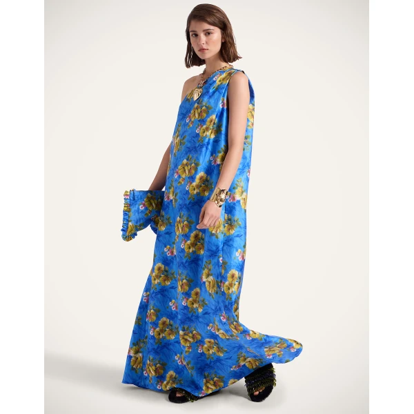 La DoubleJ Roy Dress Riptide Light Blue in Silk Twill - Dresses - Milanese Maximalist Fashion at Coveti