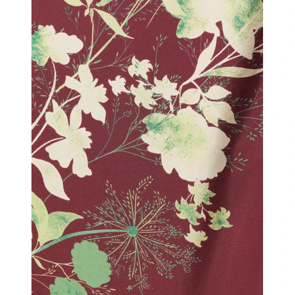 La DoubleJ Roy Dress Woodland Placée Burgundy in Silk Twill - Dresses - Milanese Maximalist Fashion at Coveti