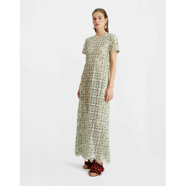 La DoubleJ San Carlo Dress Derby Placée Multicolor in Silk - Dresses - Milanese Maximalist Fashion at Coveti