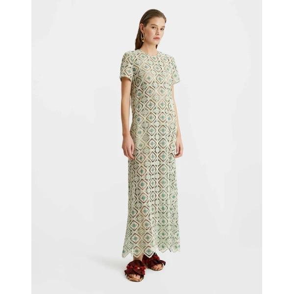 La DoubleJ San Carlo Dress Derby Placée Multicolor in Silk - Dresses - Milanese Maximalist Fashion at Coveti