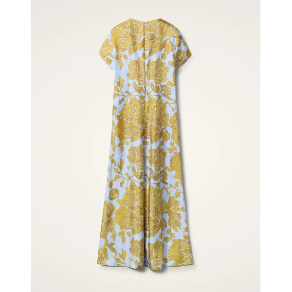 La DoubleJ San Carlo Dress Florette Placée Fuchsia in Silk Twill - Dresses - Milanese Maximalist Fashion at Coveti