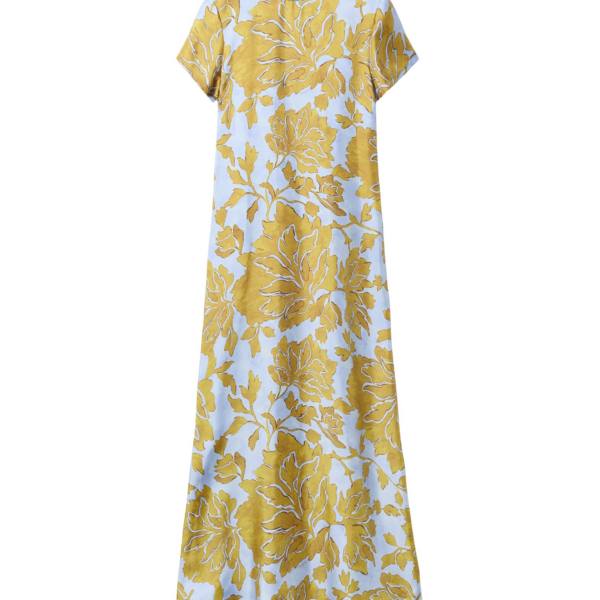 La DoubleJ San Carlo Dress Florette Placée Fuchsia in Silk Twill - Dresses - Milanese Maximalist Fashion at Coveti