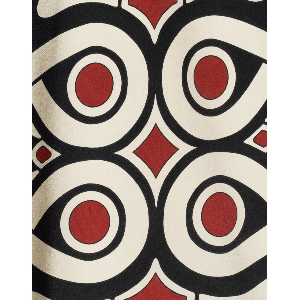 La DoubleJ Slip-Around Dress Medallion Placée Black in Crepe De Chine - Dresses - Milanese Maximalist Fashion at Coveti