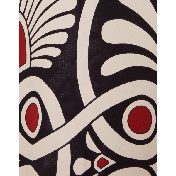 La DoubleJ Slip-Around Dress Medallion Placée Black in Crepe De Chine - Dresses - Milanese Maximalist Fashion at Coveti