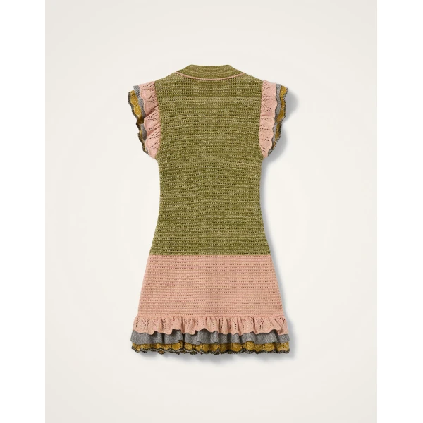 La DoubleJ Slip-Around Dress Woodland Placée Burgundy in Crepe De Chine - Dresses - Milanese Maximalist Fashion at Coveti