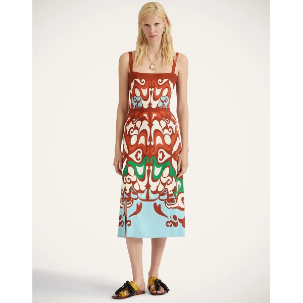La DoubleJ Sophia Dress Corsage Placée Ivory in Flat Cotton Stretch - Dresses - Milanese Maximalist Fashion at Coveti