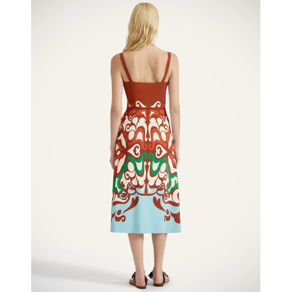 La DoubleJ Sophia Dress Corsage Placée Ivory in Flat Cotton Stretch - Dresses - Milanese Maximalist Fashion at Coveti