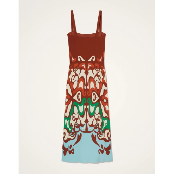 La DoubleJ Sophia Dress Corsage Placée Ivory in Flat Cotton Stretch - Dresses - Milanese Maximalist Fashion at Coveti