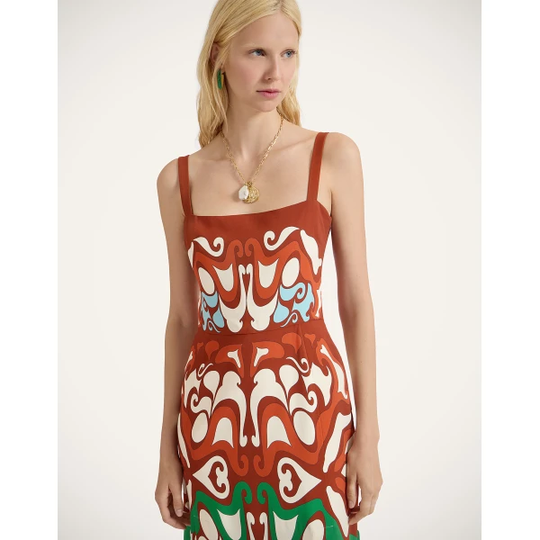 La DoubleJ Sophia Dress Corsage Placée Ivory in Flat Cotton Stretch - Dresses - Milanese Maximalist Fashion at Coveti