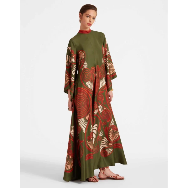 La DoubleJ Sophia Dress Windowpane Red in Silk Mix Jacquard - Dresses - Milanese Maximalist Fashion at Coveti