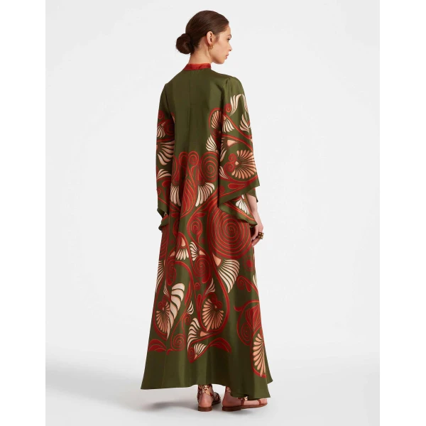 La DoubleJ Sophia Dress Windowpane Red in Silk Mix Jacquard - Dresses - Milanese Maximalist Fashion at Coveti