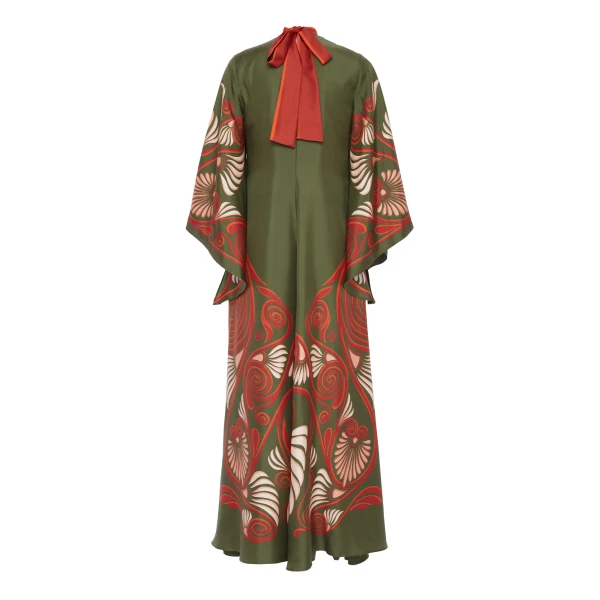 La DoubleJ Sophia Dress Windowpane Red in Silk Mix Jacquard - Dresses - Milanese Maximalist Fashion at Coveti
