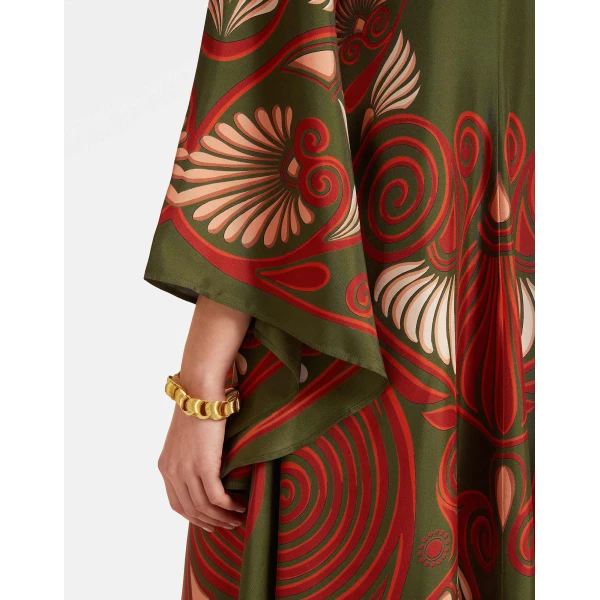 La DoubleJ Sophia Dress Windowpane Red in Silk Mix Jacquard - Dresses - Milanese Maximalist Fashion at Coveti