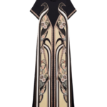 La DoubleJ Sorella Dress Florette Fan Brown in Flowy Jersey - Dresses - Milanese Maximalist Fashion at Coveti