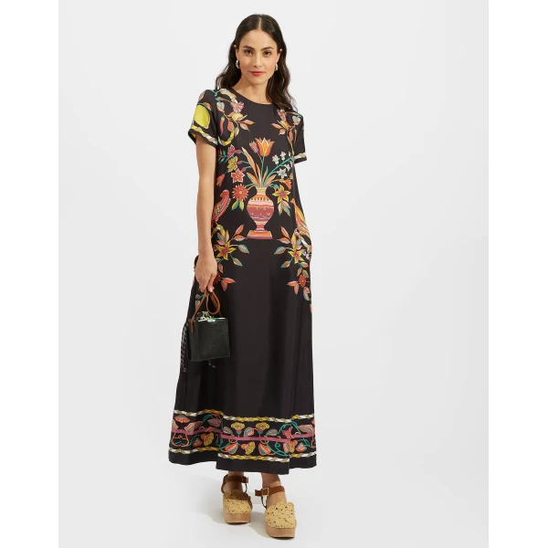 La DoubleJ Sporty Swing Dress Ballata Black in Cotton Jersey - Dresses - Milanese Maximalist Fashion at Coveti