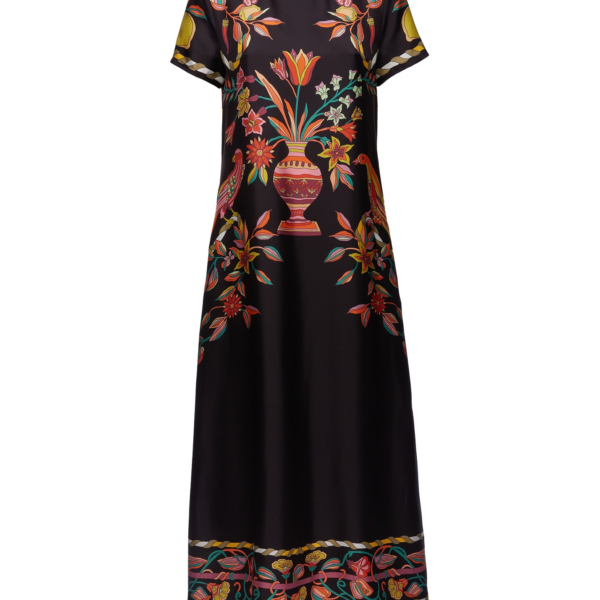 La DoubleJ Sporty Swing Dress Ballata Black in Cotton Jersey - Dresses - Milanese Maximalist Fashion at Coveti