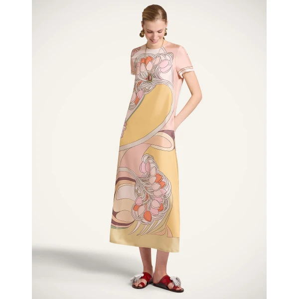 La DoubleJ Sporty Swing Dress Borboni in Cotton Jersey - Dresses - Milanese Maximalist Fashion at Coveti