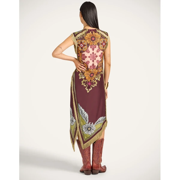 La DoubleJ Sporty Swing Dress Eclipse Burgundy in Cotton Jersey - Dresses - Milanese Maximalist Fashion at Coveti