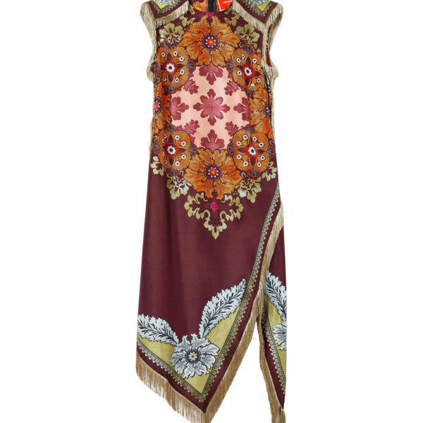 La DoubleJ Sporty Swing Dress Eclipse Burgundy in Cotton Jersey - Dresses - Milanese Maximalist Fashion at Coveti