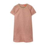 La DoubleJ Sporty Swing Dress Zooflora Burgundy in Cotton Jersey - Dresses - Milanese Maximalist Fashion at Coveti