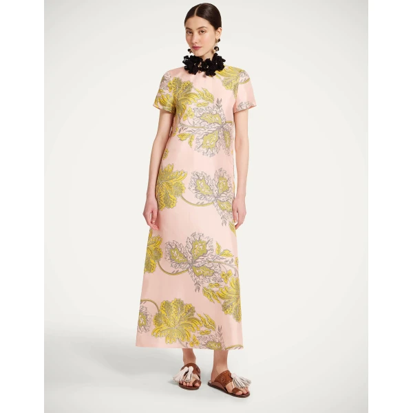 La DoubleJ Sublime Dress Solid Peach in Fluid Jersey - Dresses - Milanese Maximalist Fashion at Coveti