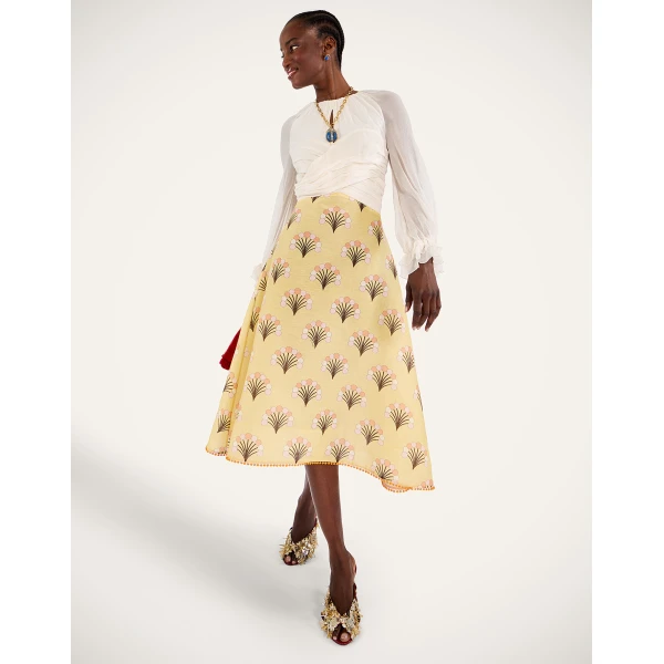 La DoubleJ Sunburst Dress Infiorata White in Summer Poplin - Dresses - Milanese Maximalist Fashion at Coveti