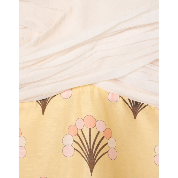 La DoubleJ Sunburst Dress Infiorata White in Summer Poplin - Dresses - Milanese Maximalist Fashion at Coveti