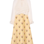 La DoubleJ Sunburst Dress Infiorata White in Summer Poplin - Dresses - Milanese Maximalist Fashion at Coveti