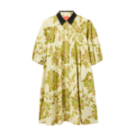 La DoubleJ Sunburst Dress Oasis Green in Cotton Poplin - Dresses - Milanese Maximalist Fashion at Coveti