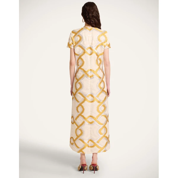La DoubleJ Super Swing Dress Solid Apricot in Cotton Macramé - Dresses - Milanese Maximalist Fashion at Coveti