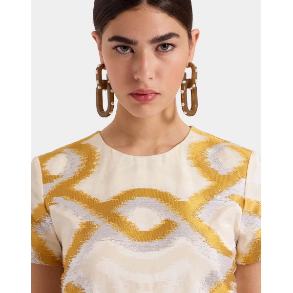 La DoubleJ Super Swing Dress Solid Apricot in Cotton Macramé - Dresses - Milanese Maximalist Fashion at Coveti