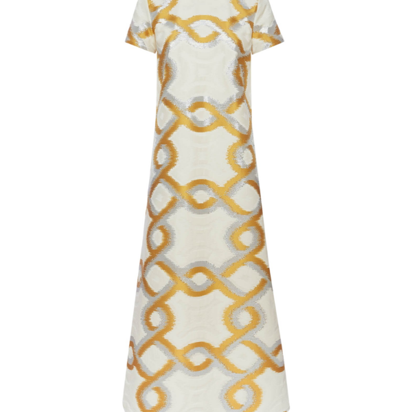 La DoubleJ Super Swing Dress Solid Apricot in Cotton Macramé - Dresses - Milanese Maximalist Fashion at Coveti