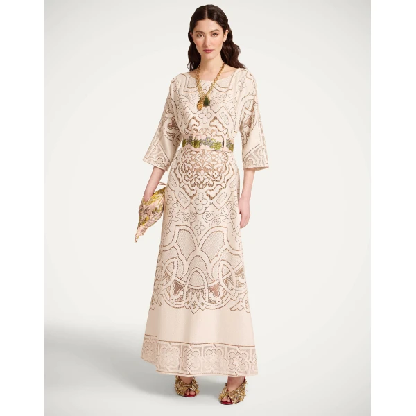 La DoubleJ Super Swing Dress The Nile Black in Jacquard - Dresses - Milanese Maximalist Fashion at Coveti