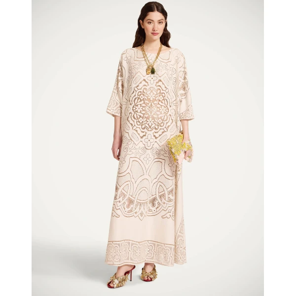 La DoubleJ Super Swing Dress The Nile Black in Jacquard - Dresses - Milanese Maximalist Fashion at Coveti