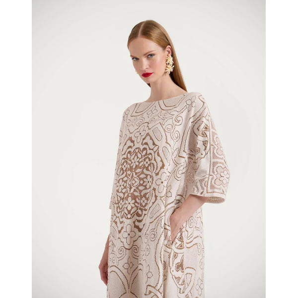 La DoubleJ Super Swing Dress The Nile Black in Jacquard - Dresses - Milanese Maximalist Fashion at Coveti