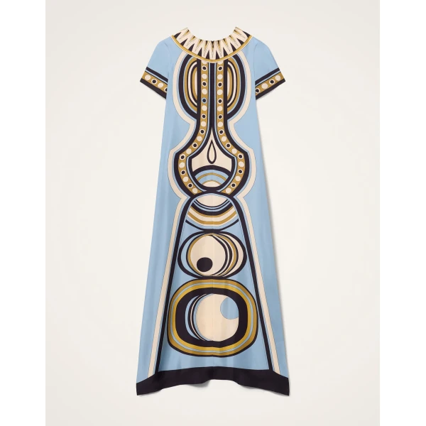 La DoubleJ Swing Dress Agua Cream in Macramé - Dresses - Milanese Maximalist Fashion at Coveti