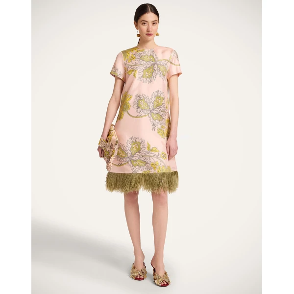 La DoubleJ Swing Dress Anemone Pink in Twill Silk - Dresses - Milanese Maximalist Fashion at Coveti