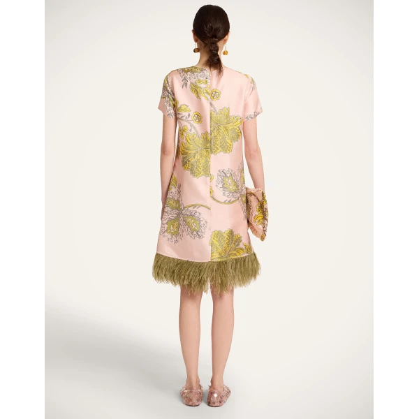 La DoubleJ Swing Dress Anemone Pink in Twill Silk - Dresses - Milanese Maximalist Fashion at Coveti