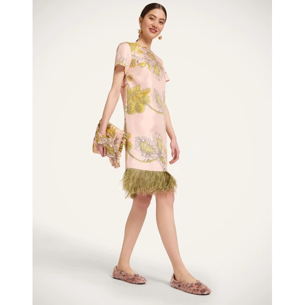La DoubleJ Swing Dress Anemone Pink in Twill Silk - Dresses - Milanese Maximalist Fashion at Coveti