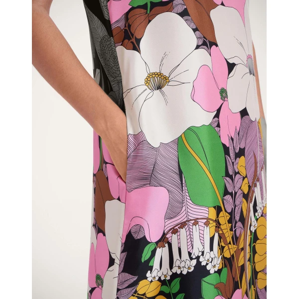 La DoubleJ Swing Dress Big Flower in Silk Twill - Dresses - Milanese Maximalist Fashion at Coveti
