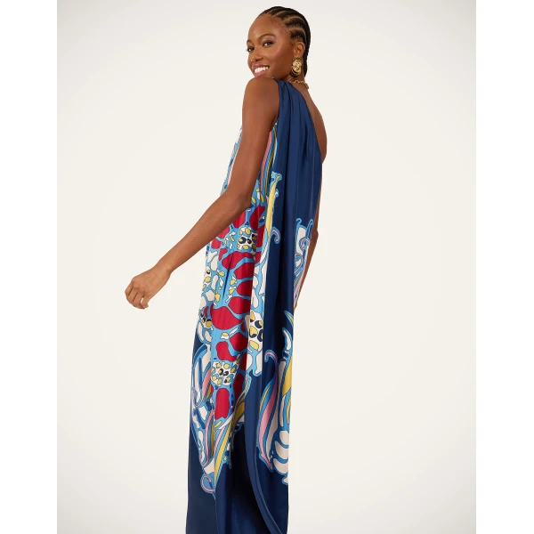 La DoubleJ Swing Dress Heath Placée Mint in Silk Twill with Feathers - Dresses - Milanese Maximalist Fashion at Coveti