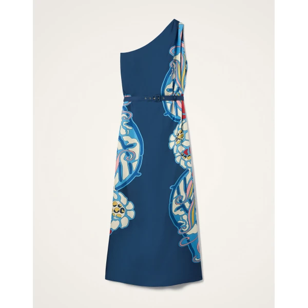 La DoubleJ Swing Dress Heath Placée Mint in Silk Twill with Feathers - Dresses - Milanese Maximalist Fashion at Coveti
