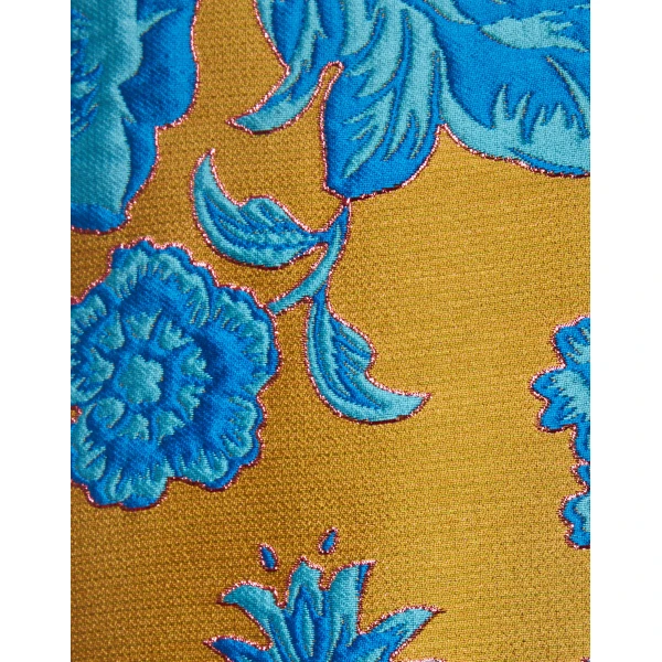 La DoubleJ Swing Dress Hottie Turquoise in Jacquard - Dresses - Milanese Maximalist Fashion at Coveti