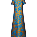 La DoubleJ Swing Dress Hottie Turquoise in Jacquard - Dresses - Milanese Maximalist Fashion at Coveti
