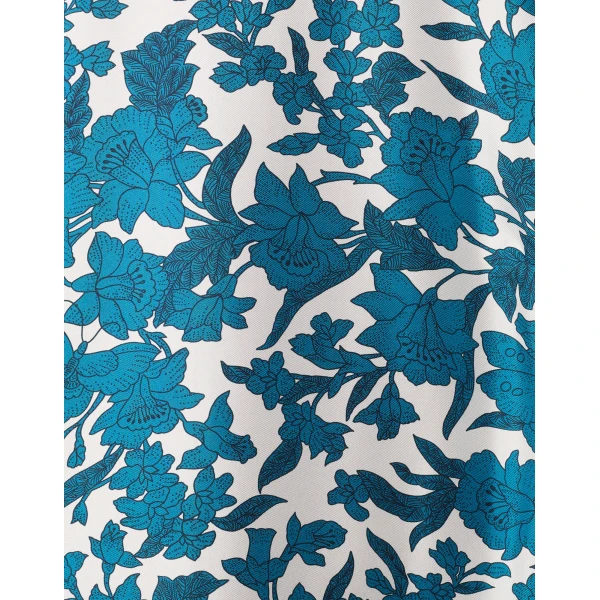 La DoubleJ Swing Dress Lilium Blu in Silk - Dresses - Milanese Maximalist Fashion at Coveti