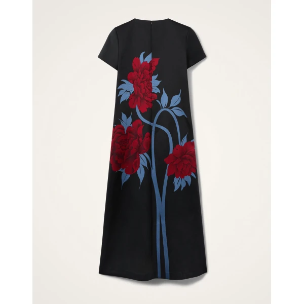 La DoubleJ Swing Dress Mini Iris Dark Orange in Silk Twill - Dresses - Milanese Maximalist Fashion at Coveti
