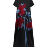 La DoubleJ Swing Dress Mini Iris Dark Orange in Silk Twill - Dresses - Milanese Maximalist Fashion at Coveti